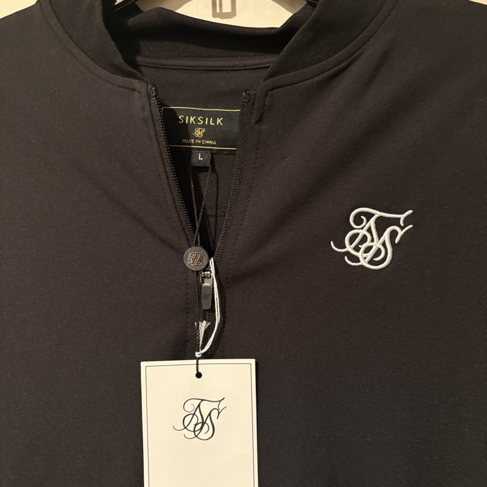 NWT SikSilk Men’s Status Tape Track Bomber | Size: Large - Picture 4 of 6